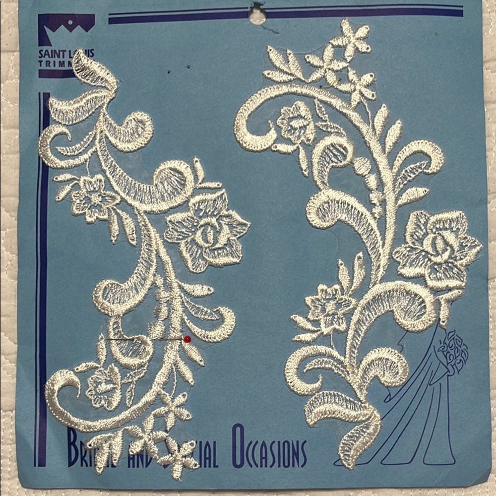 Saint Louis Trimming White Floral Embroidery Appliqué